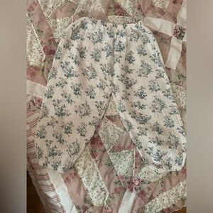 Linen floral pants for little girls 4Y